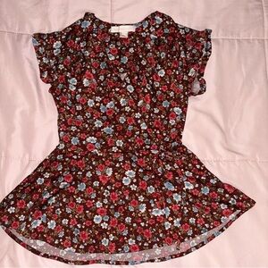 Floral Ruffle Sleeve Top